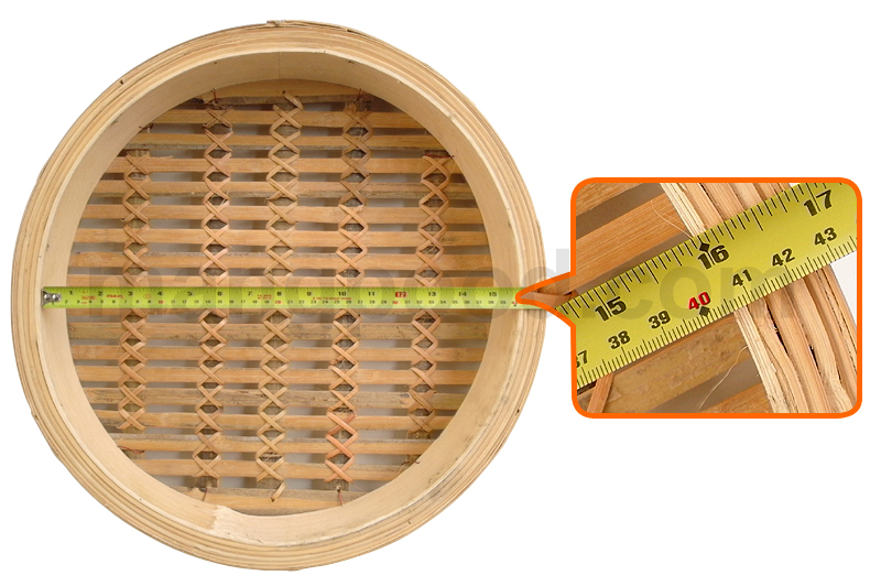 เส้นผ่านศูนย์กลางเข่งติ่มซำไม้ไผ่ขนาดใหญ่ 18 นิ้ว (Dim Sum Bamboo Steamer Basket 18 Inches Inside Diameter Width)