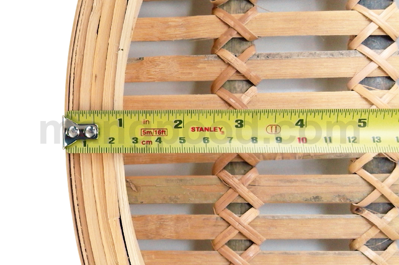 ความหนาขอบเข่งติ่มซำไม้ไผ่ขนาดใหญ่ 18 นิ้ว (Dim Sum Bamboo Steamer Basket 18 Inches Edge Width)