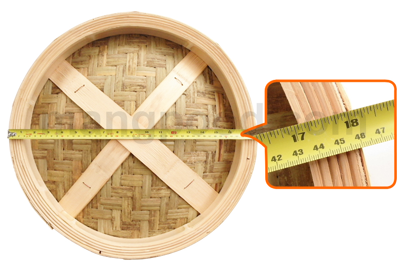 เส้นผ่านศูนย์กลางฝาเข่งติ่มซำไม้ไผ่ 18 นิ้ว (Dim Sum Bamboo Steamer Lid 18 inches Diameter Width)